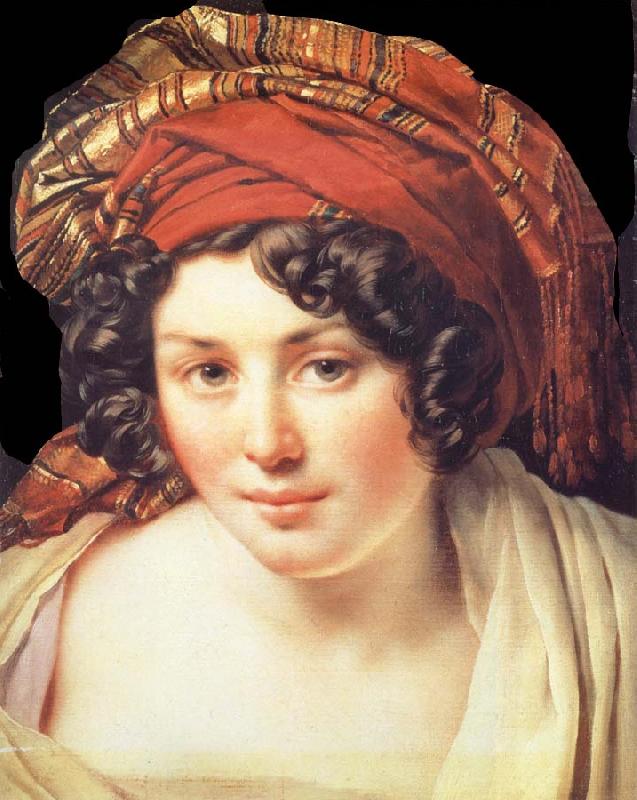 Anne-Louis Girodet-Trioson Head of Young Woman Wearing a Turban Sweden oil painting art